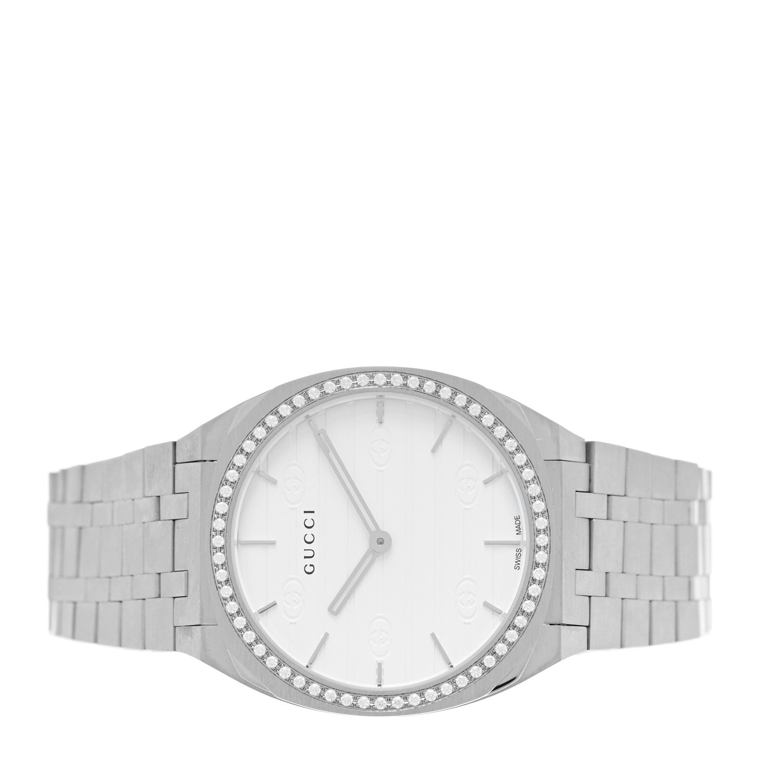Gucci Stainless Steel Diamond Bezel 34mm 25H Quartz Watch 2 of 5
