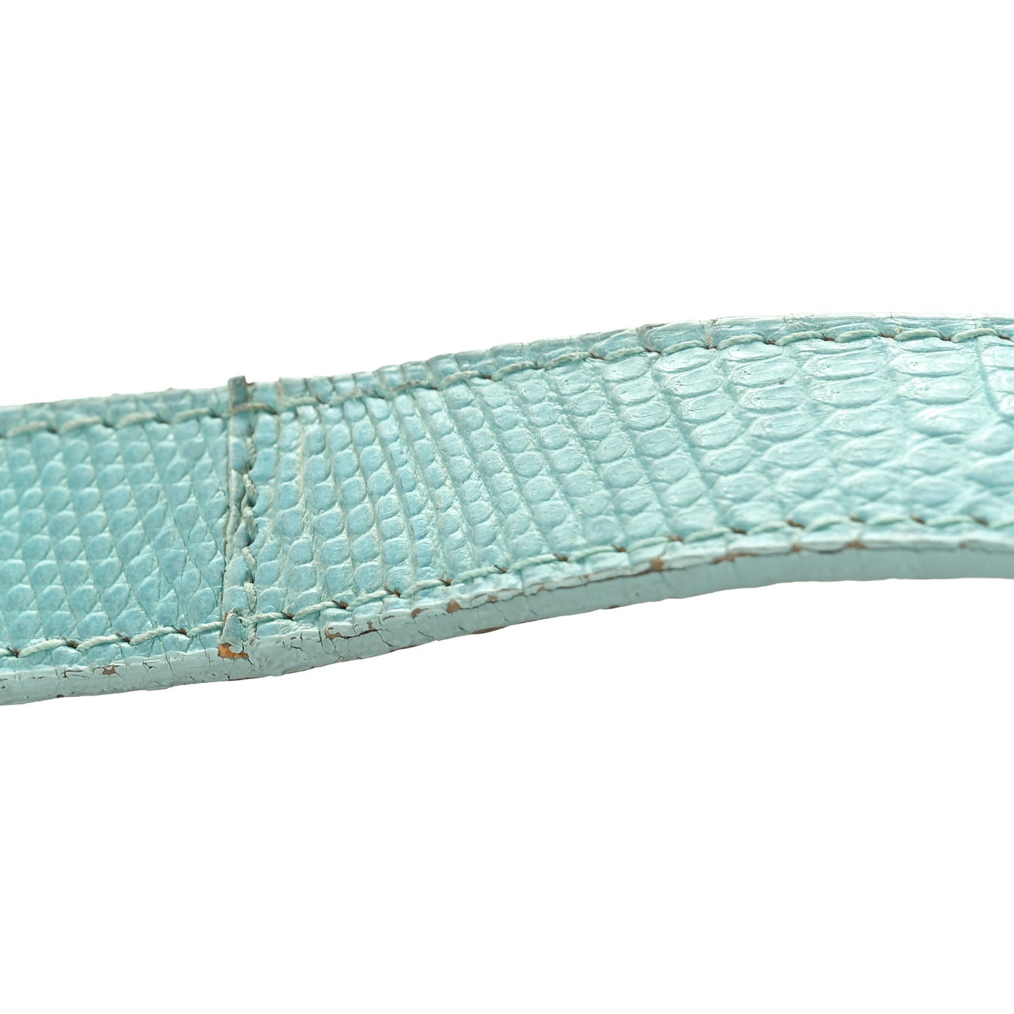 Fabric Lizard Crystal Embroidered Baguette Celeste