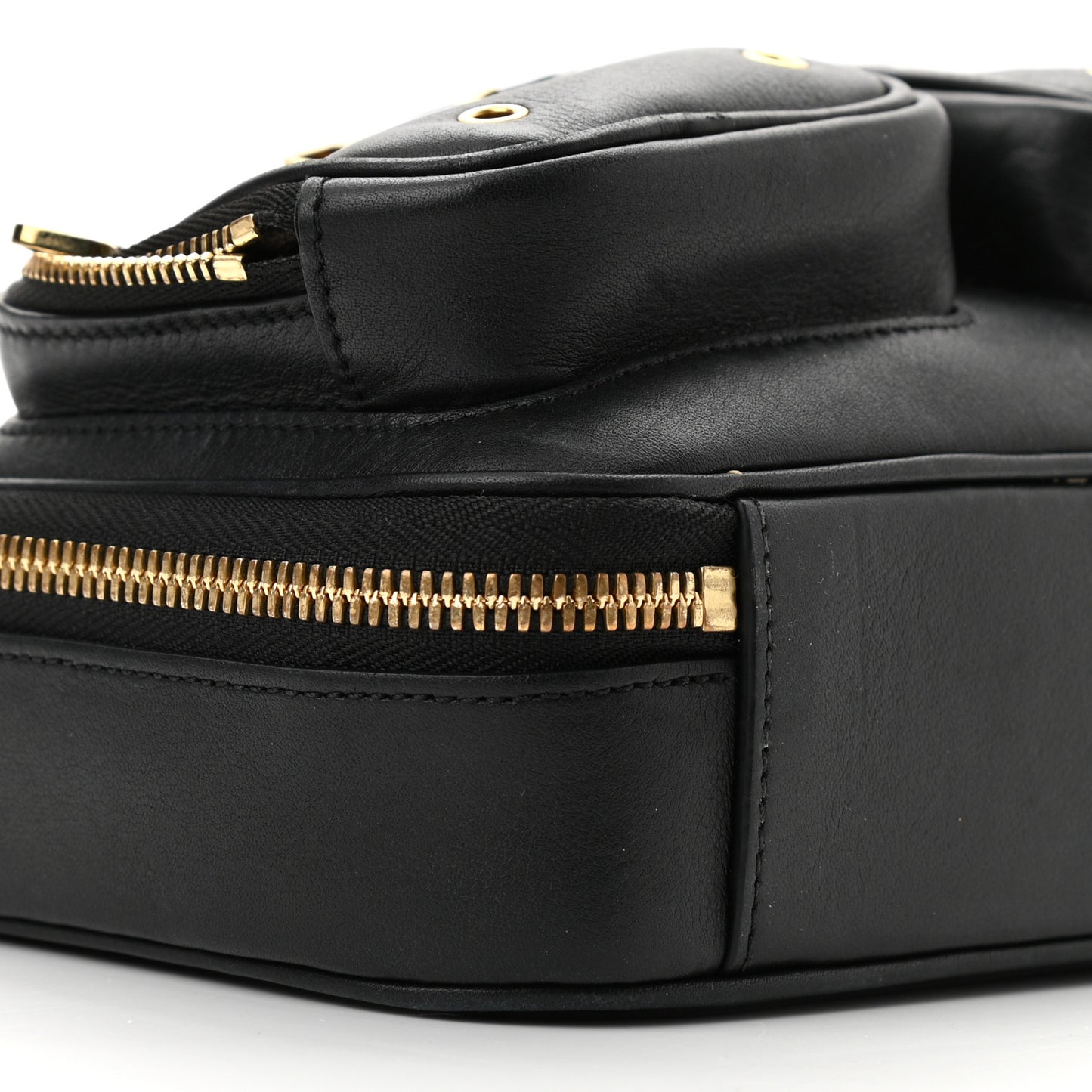 Calfskin Monogram Embossed Utility Crossbody Black