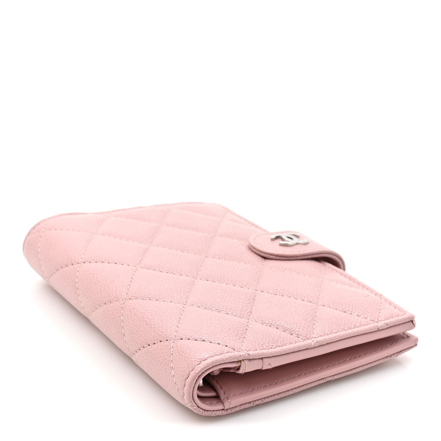 Caviar Quilted Passport Holder Pink