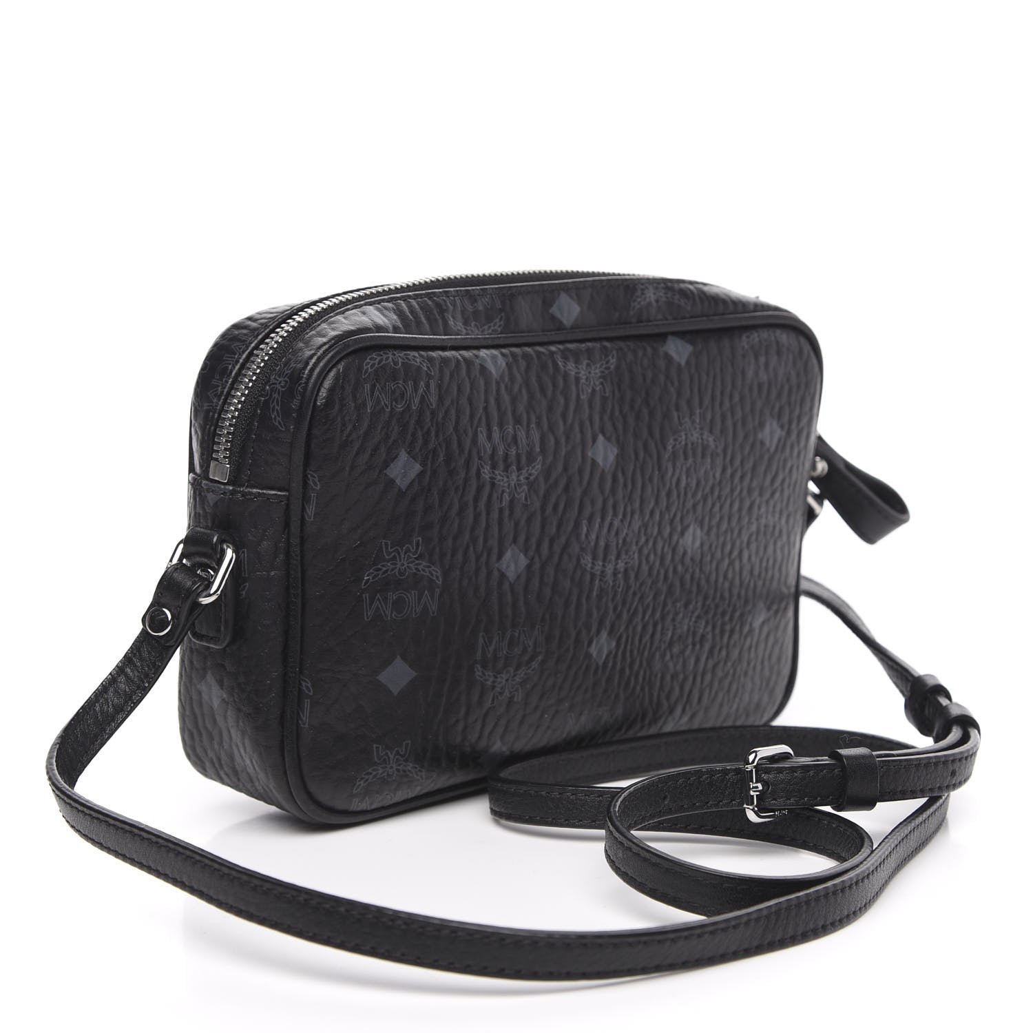 MCM Visetos Small Heritage Line Camera Crossbody Bag Black 3 of 9