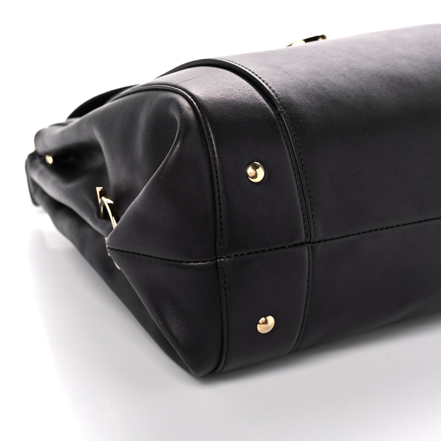 Salvatore Ferragamo Calfskin Sofia Shoulder Bag Black 10 of 11
