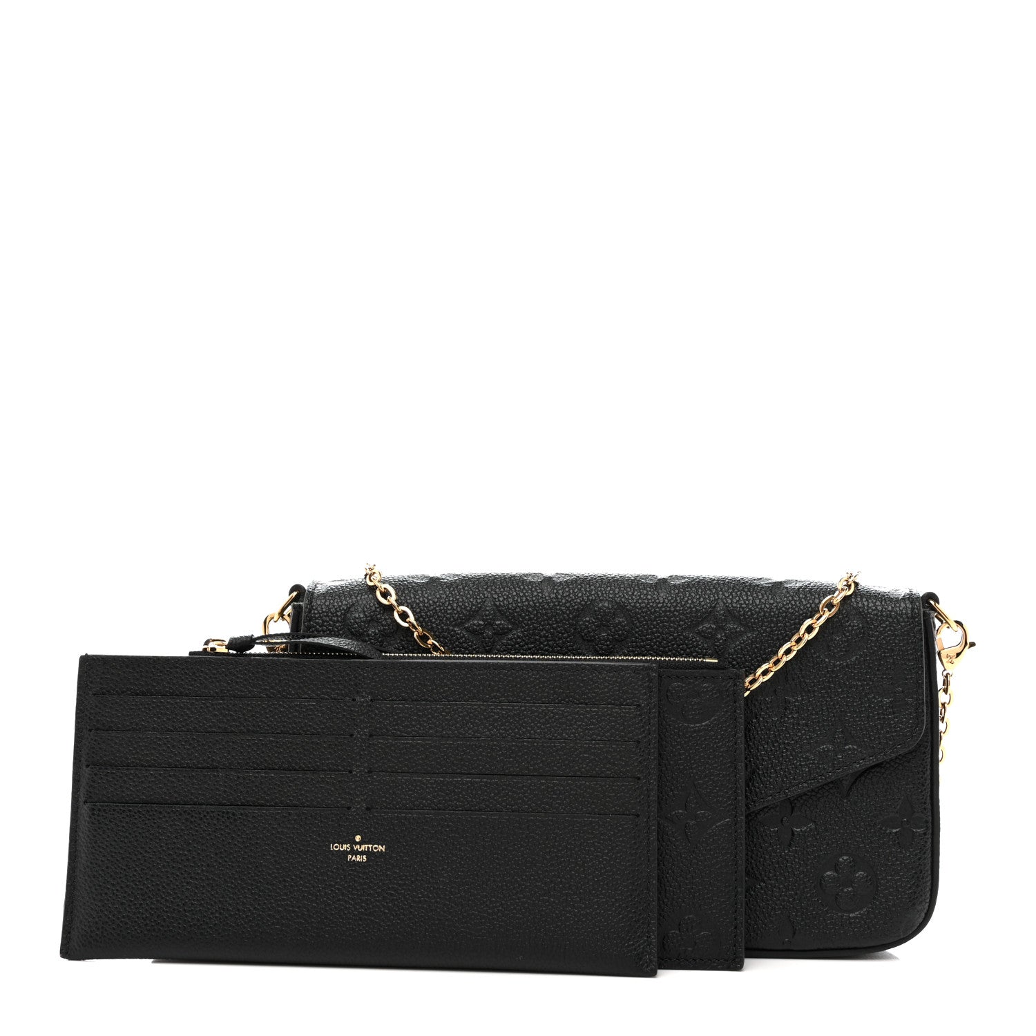 Louis Vuitton Empreinte Pochette Felicie Chain Wallet Black 3 of 16