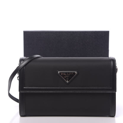 Prada Tessuto Nylon Vitello Wallet on Strap Black 10 of 10