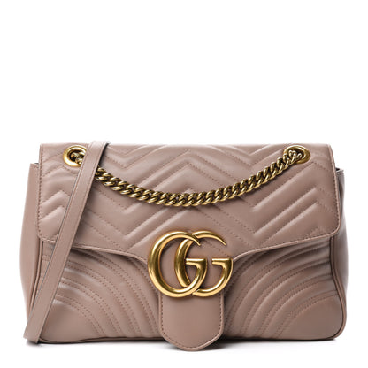 Gucci Calfskin Matelasse Medium GG Marmont Shoulder Bag Porcelain Rose 1 of 10