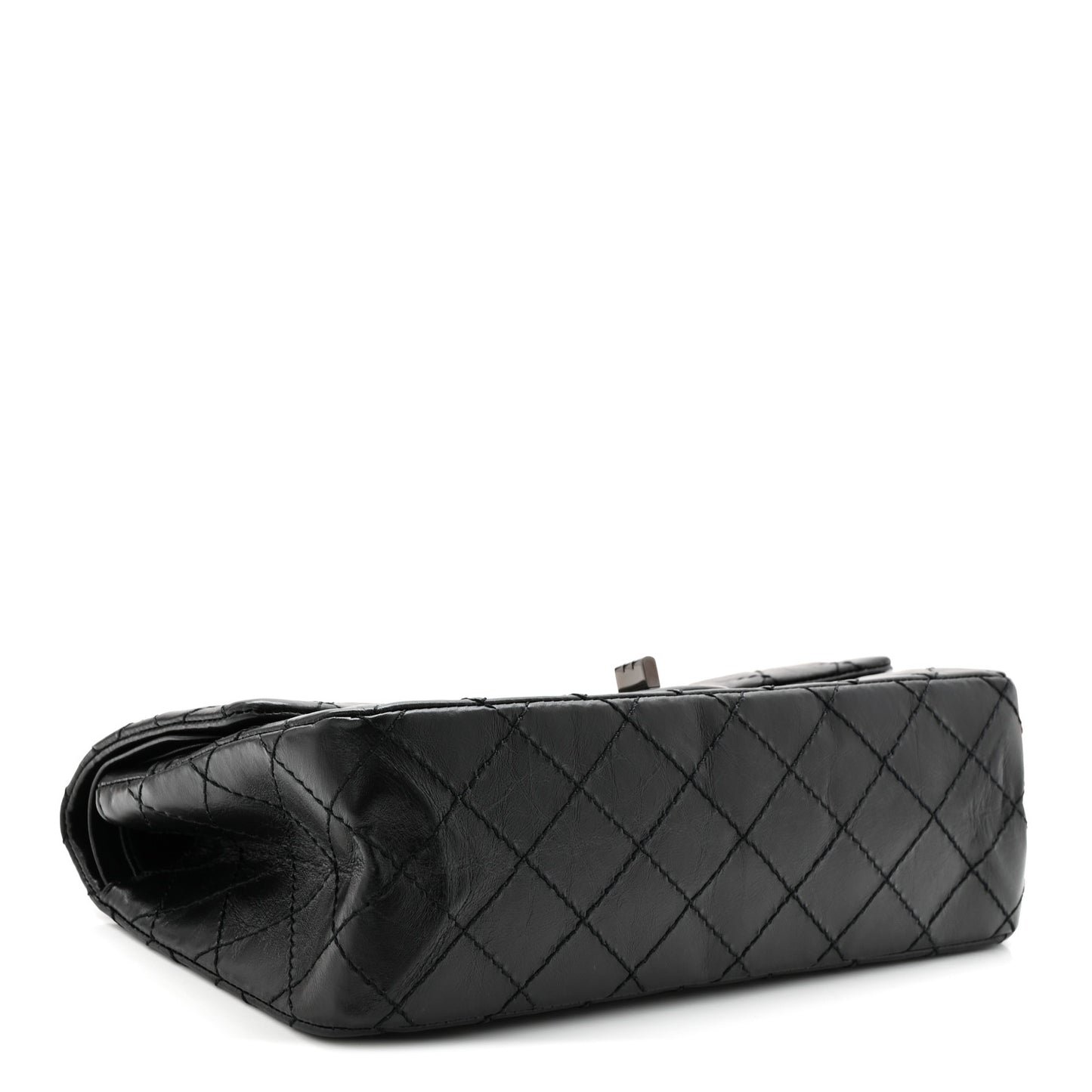 Aged Calfskin Quilted 2.55 Reissue 225 Flap So Black