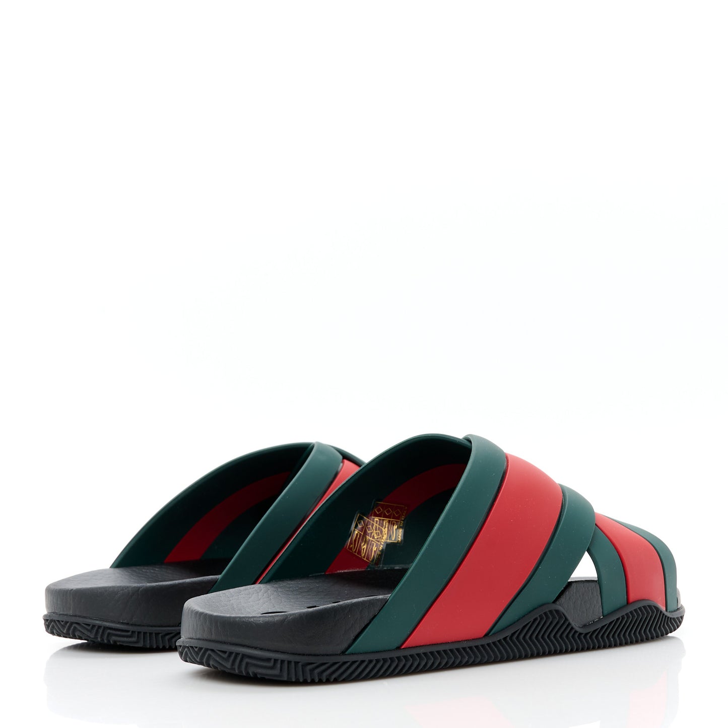 Rubber Web Womens Criss Cross Slide Sandals 41 Green Red
