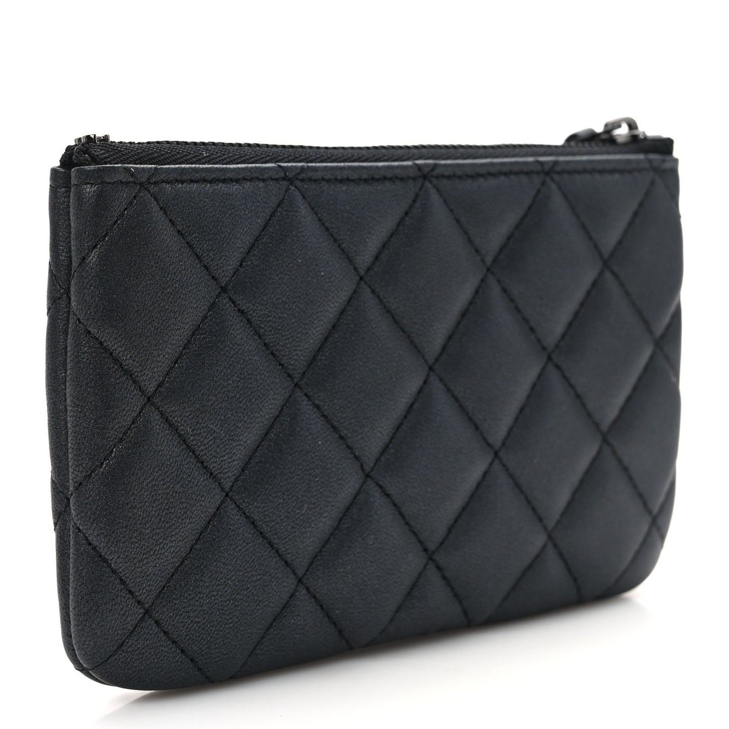 Pearly Lambskin Quilted Small Cosmetic Case So Black