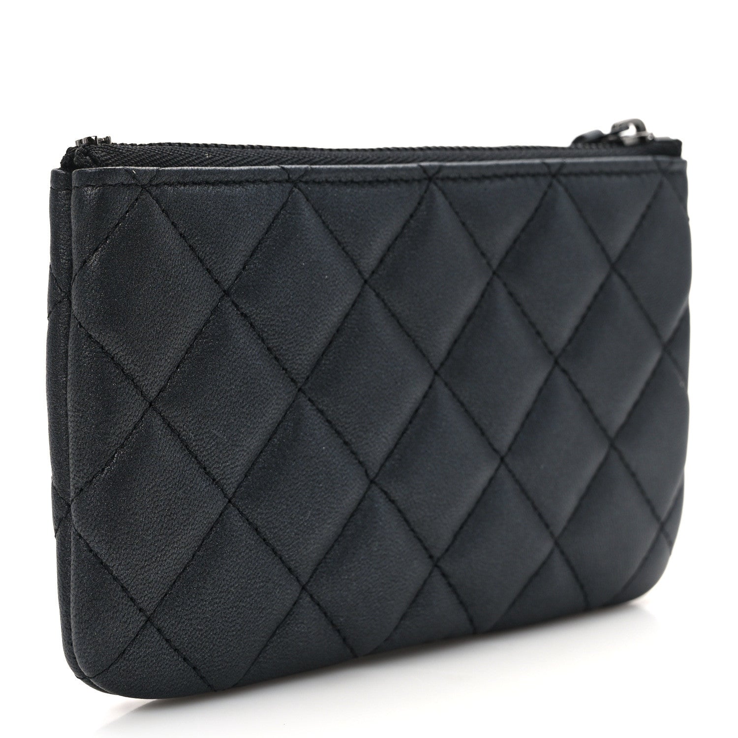 Chanel Pearly Lambskin Quilted Small Cosmetic Case So Black 3 of 8