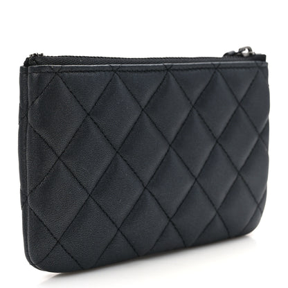 Chanel Pearly Lambskin Quilted Small Cosmetic Case So Black 3 of 8