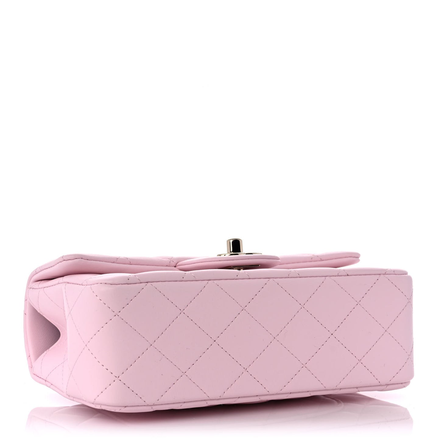 Lambskin Quilted Mini Top Handle Rectangular Flap Light Pink