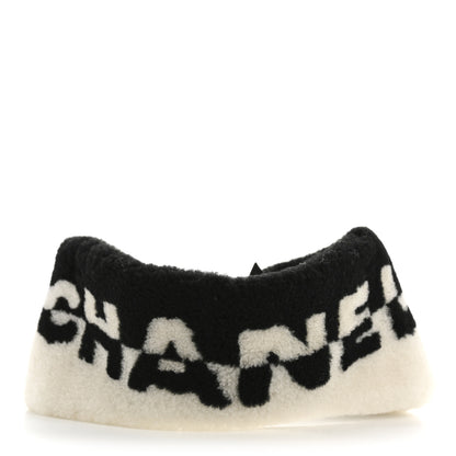 Chanel Cashmere Blend Logo Headband White Black 1 of 4