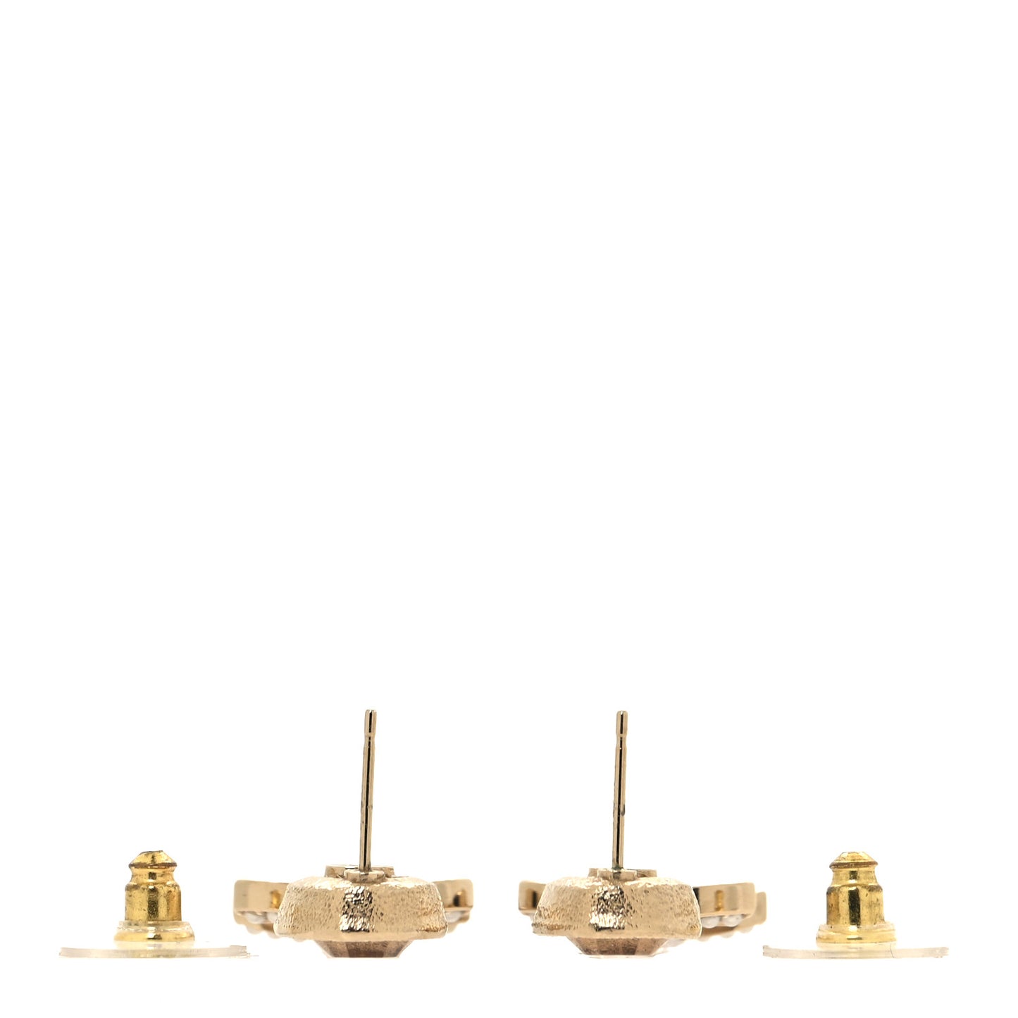 Crystal Pearl CC Drop Earrings Pink Gold