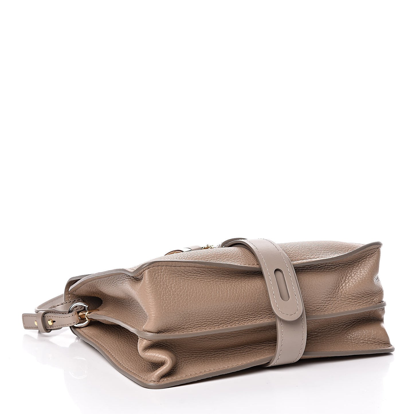 Shiny Grained Calfskin Medium Aby Day Shoulder Bag Motty Grey