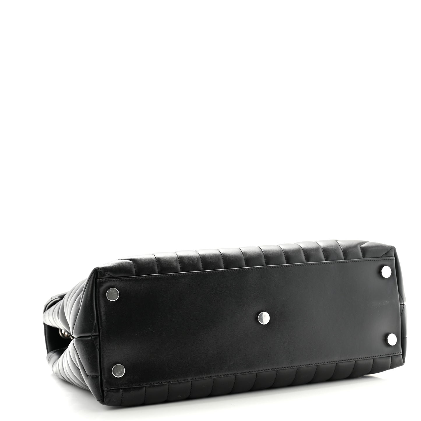 Calfskin Y Quilted Monogram Large Loulou Chain Satchel Black