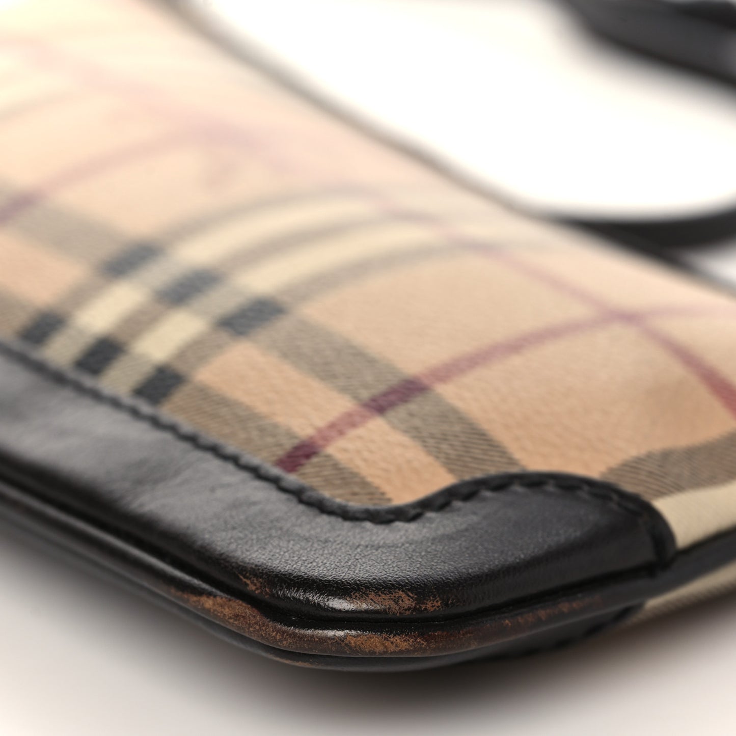 Haymarket Check Small Peyton Crossbody Clutch Bag Chocolate