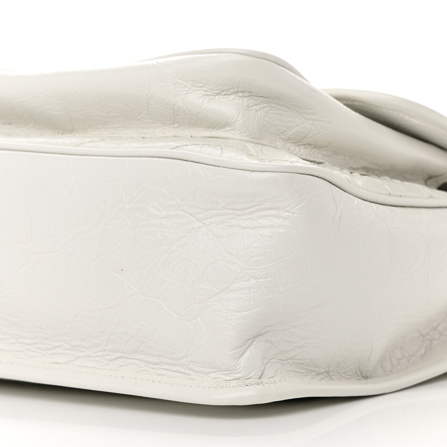 Crinkled Calfskin Matelasse Monogram Medium Niki Chain Satchel Dirty White