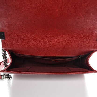 Chanel Caviar Quilted New Medium Boy Flap Dark Red 6 of 12