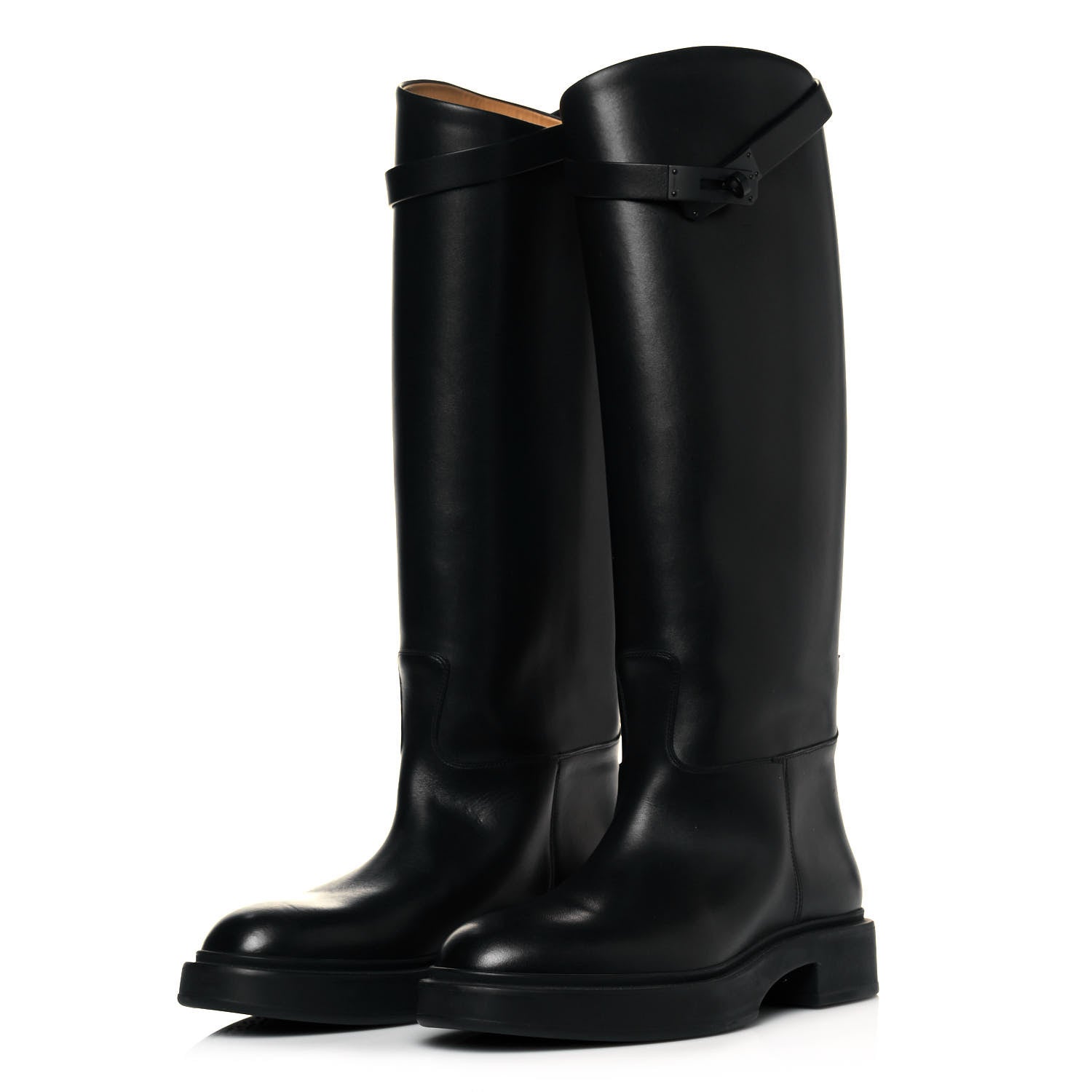Hermes Box Kelly Jumping Boots 37 So Black 3 of 8