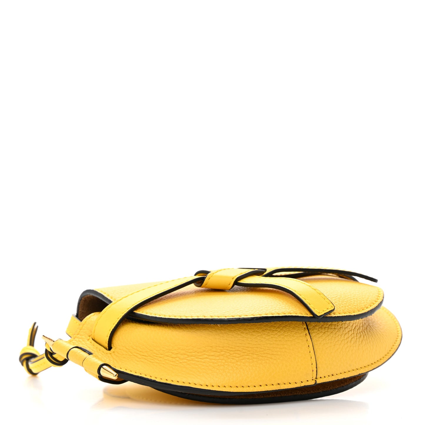 Grained Calfskin Mini Gate Crossbody Bag Yellow