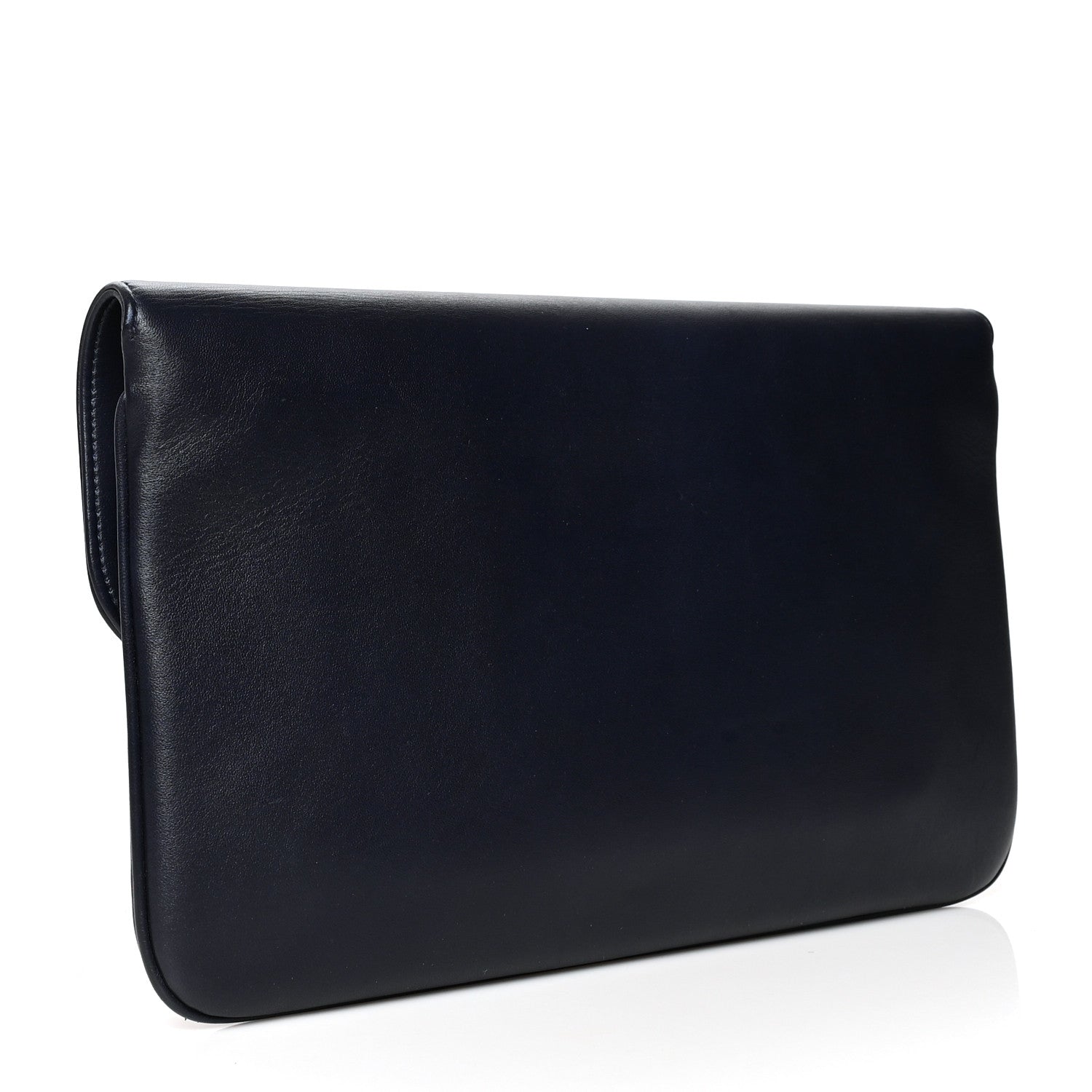 Chanel Lambskin Quilted CC Unchained Clutch Navy 3 of 12