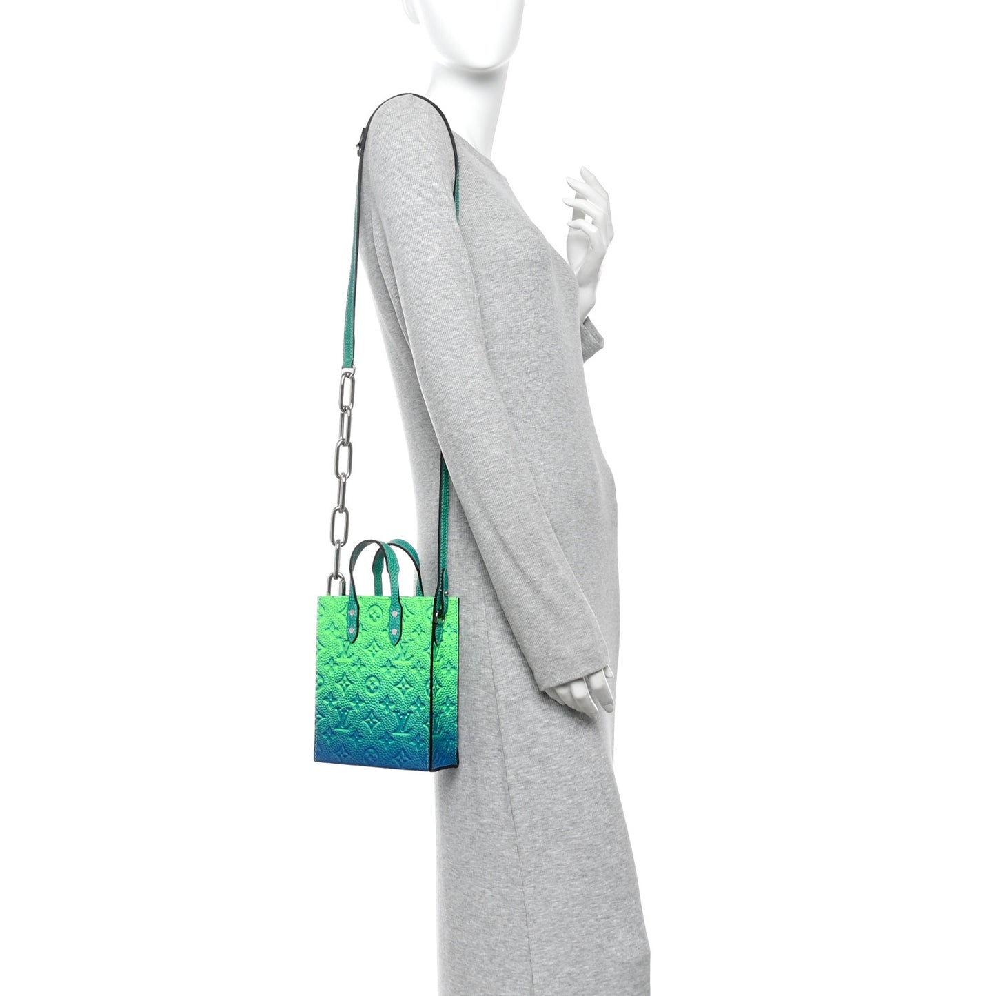 Taurillon Illusion Sac Plat XS Bleu Vert