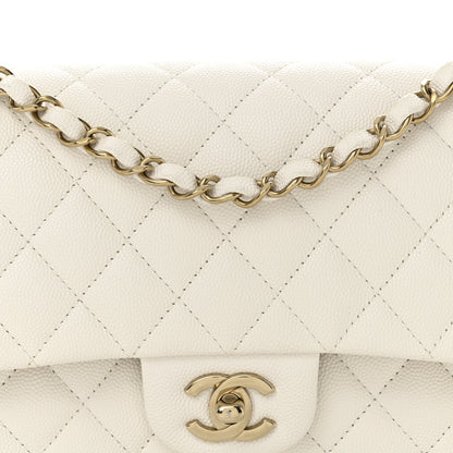 Chanel Caviar Quilted Medium Double Flap White 8 of 10