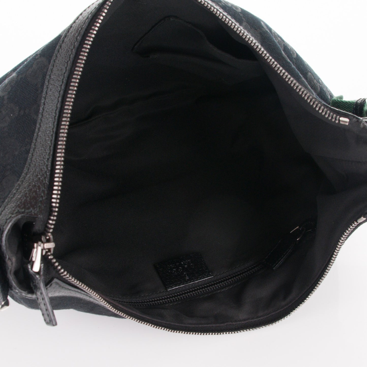 Monogram Web Medium Half Moon Hobo Black