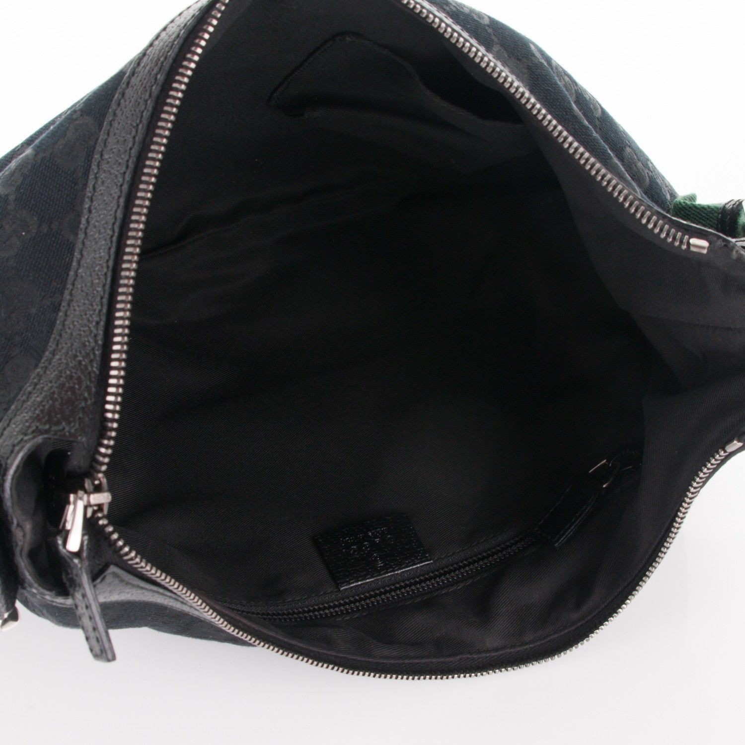 Gucci Monogram Web Medium Half Moon Hobo Black 5 of 7