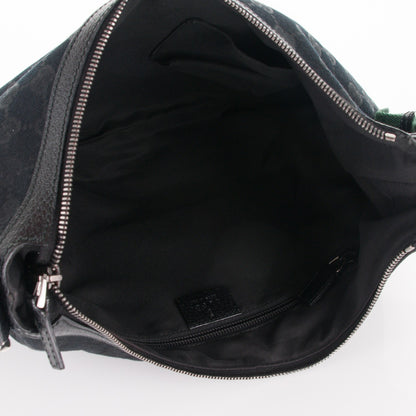Gucci Monogram Web Medium Half Moon Hobo Black 5 of 7
