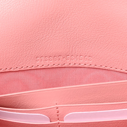 Gucci Azalea Calfskin Enamel Matelasse Diagonal Torchon GG Marmont Chain Wallet New Cherry Red Wild Rose 7 of 14