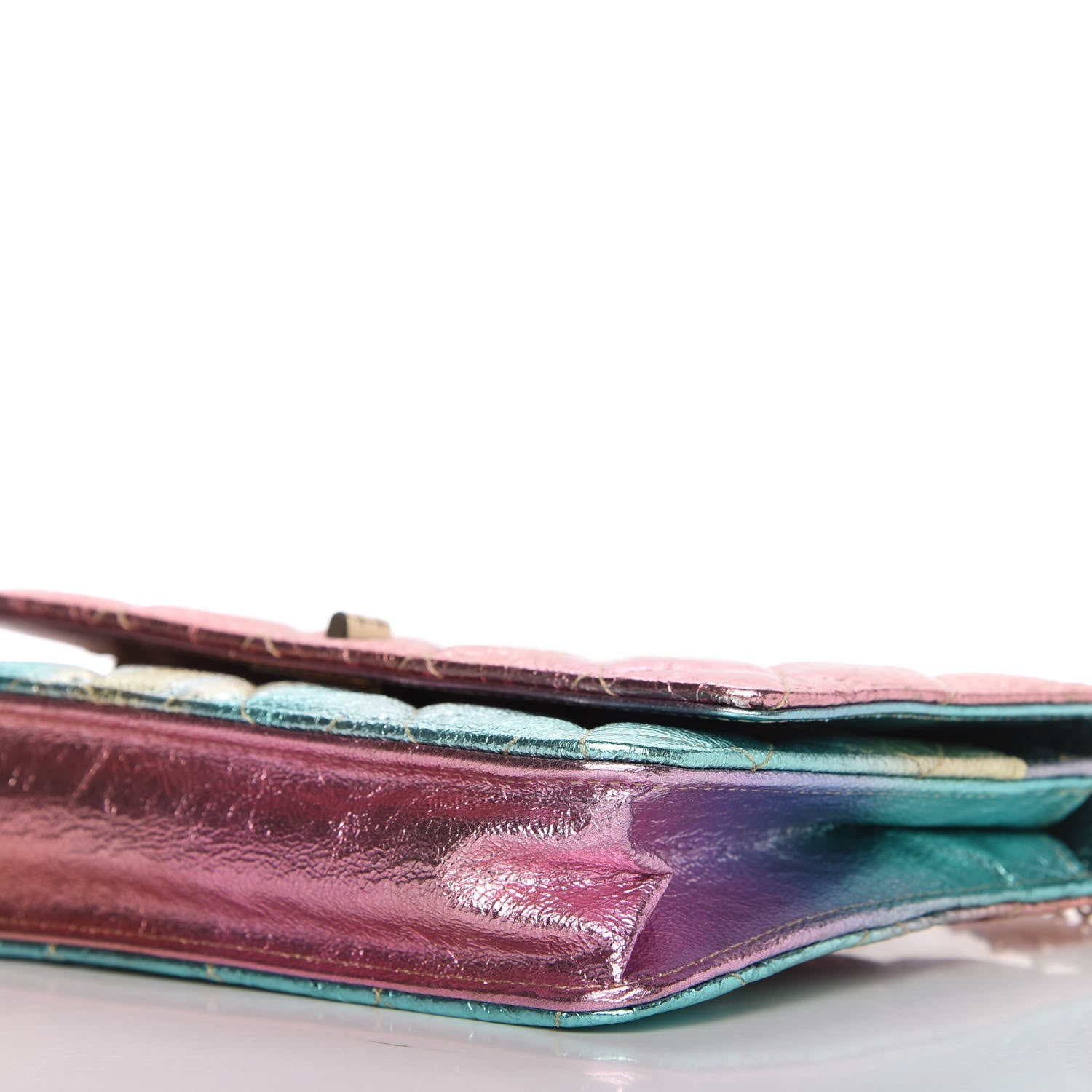 Chanel Metallic Goatskin Quilted 2.55 Reissue Wallet on Chain WOC Multicolor 7 of 11