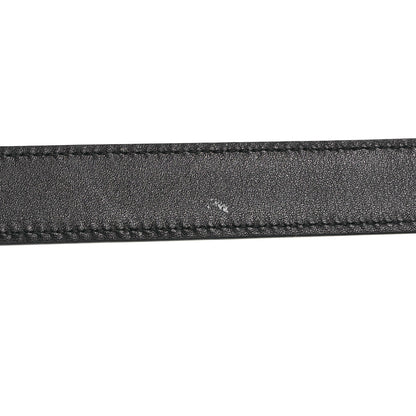 Saint Laurent Smooth Calfskin Monogram Narrow Square Buckle Belt 65 26 Black 6 of 6