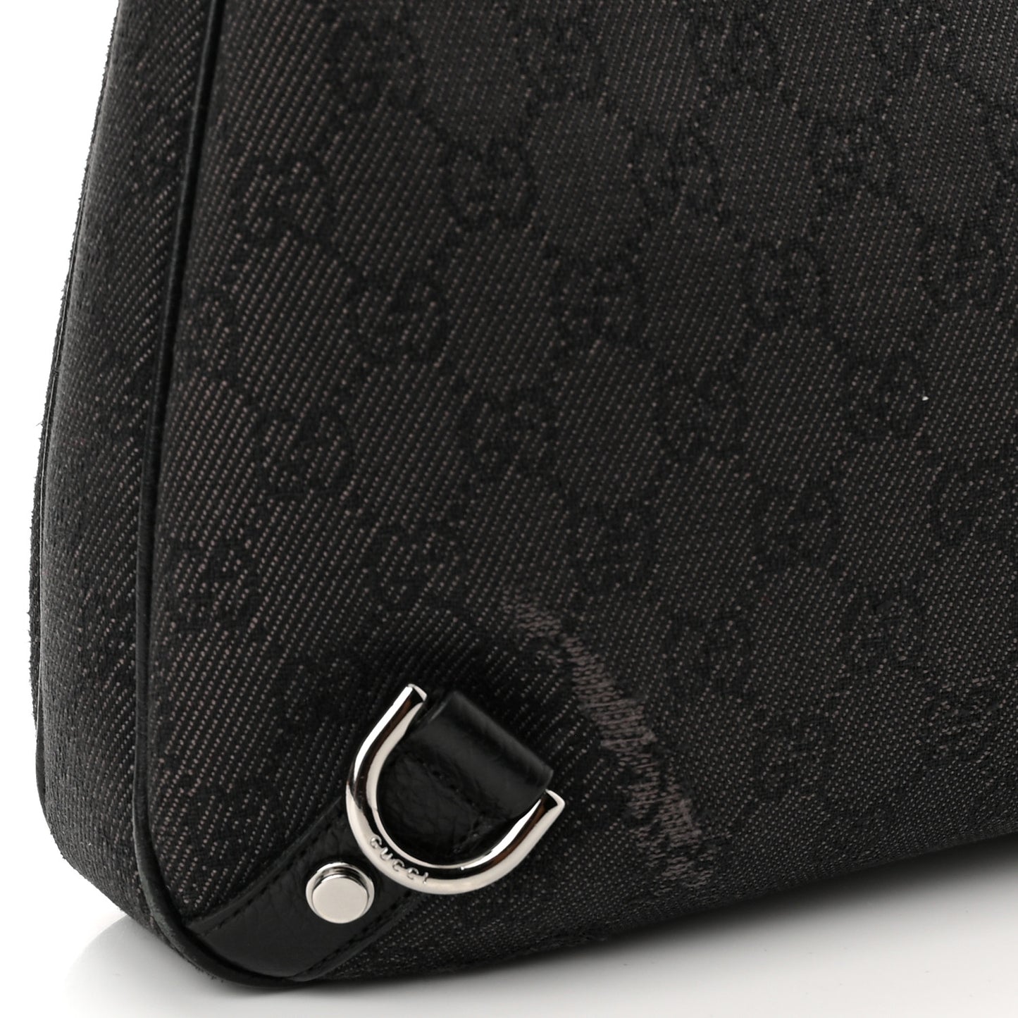 Denim Monogram Abbey D Ring Hobo Black