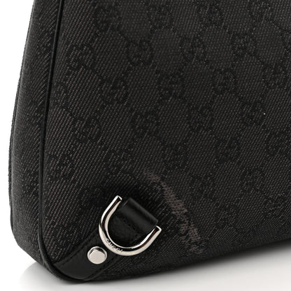 Gucci Denim Monogram Abbey D Ring Hobo Black 10 of 11