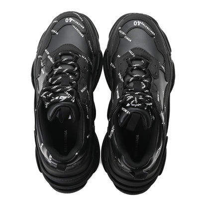 Balenciaga Technical Fabric Allover Logo Mens Triple S Sneakers 40 Black White 2 of 10