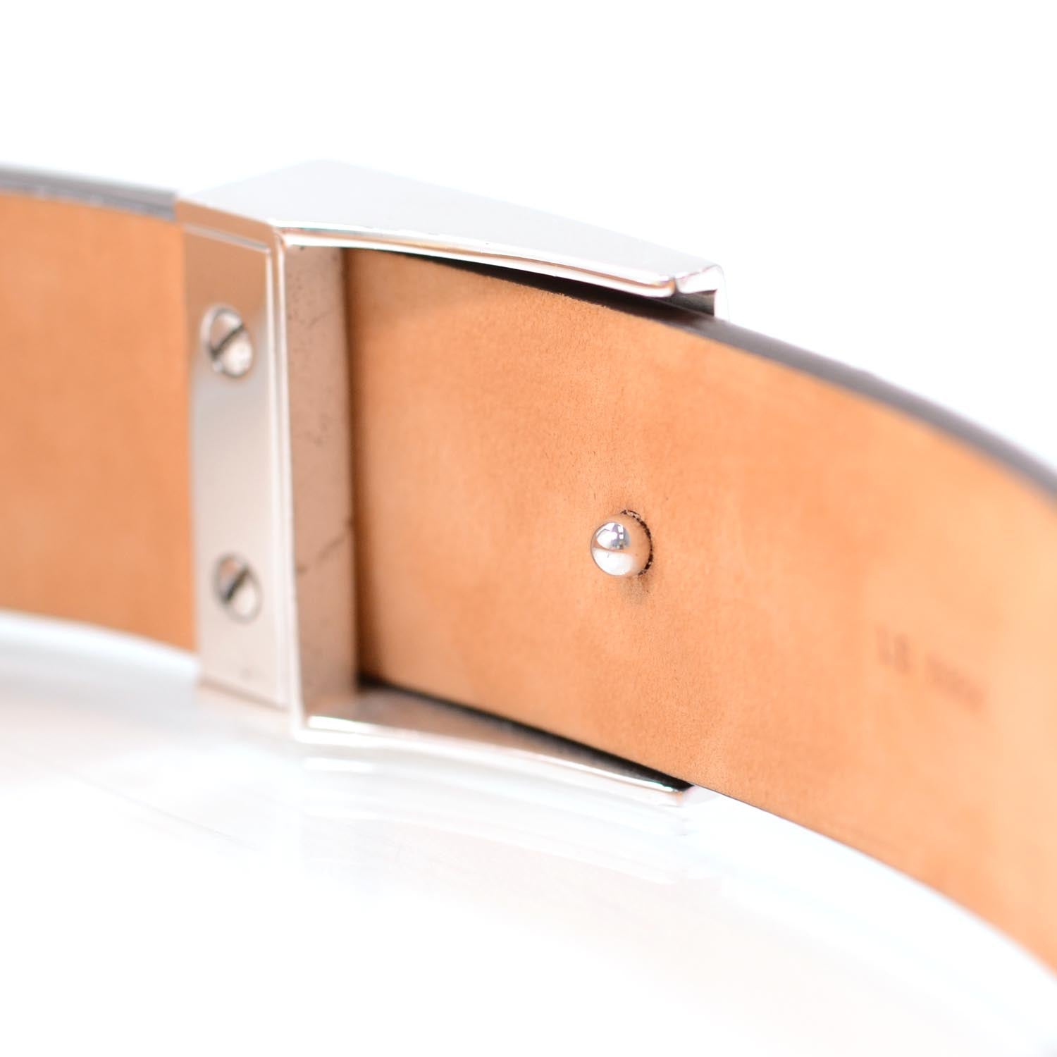 Louis Vuitton Monogram Ceinture Belt w Silver Buckle 80 32 8 of 9