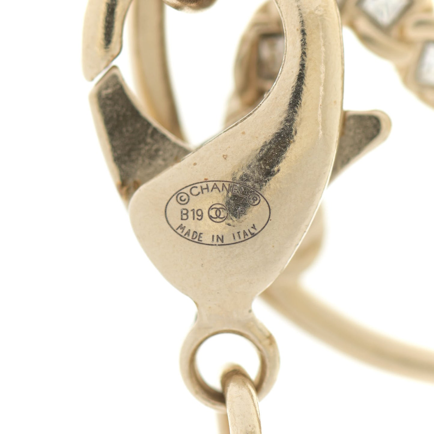Metal Strass Crystal Logo Necklace Gold