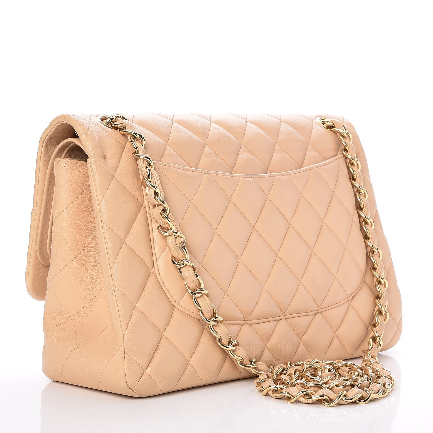 Chanel Lambskin Quilted Jumbo Double Flap Beige 4 of 10