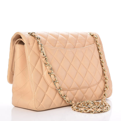 Chanel Lambskin Quilted Jumbo Double Flap Beige 4 of 10