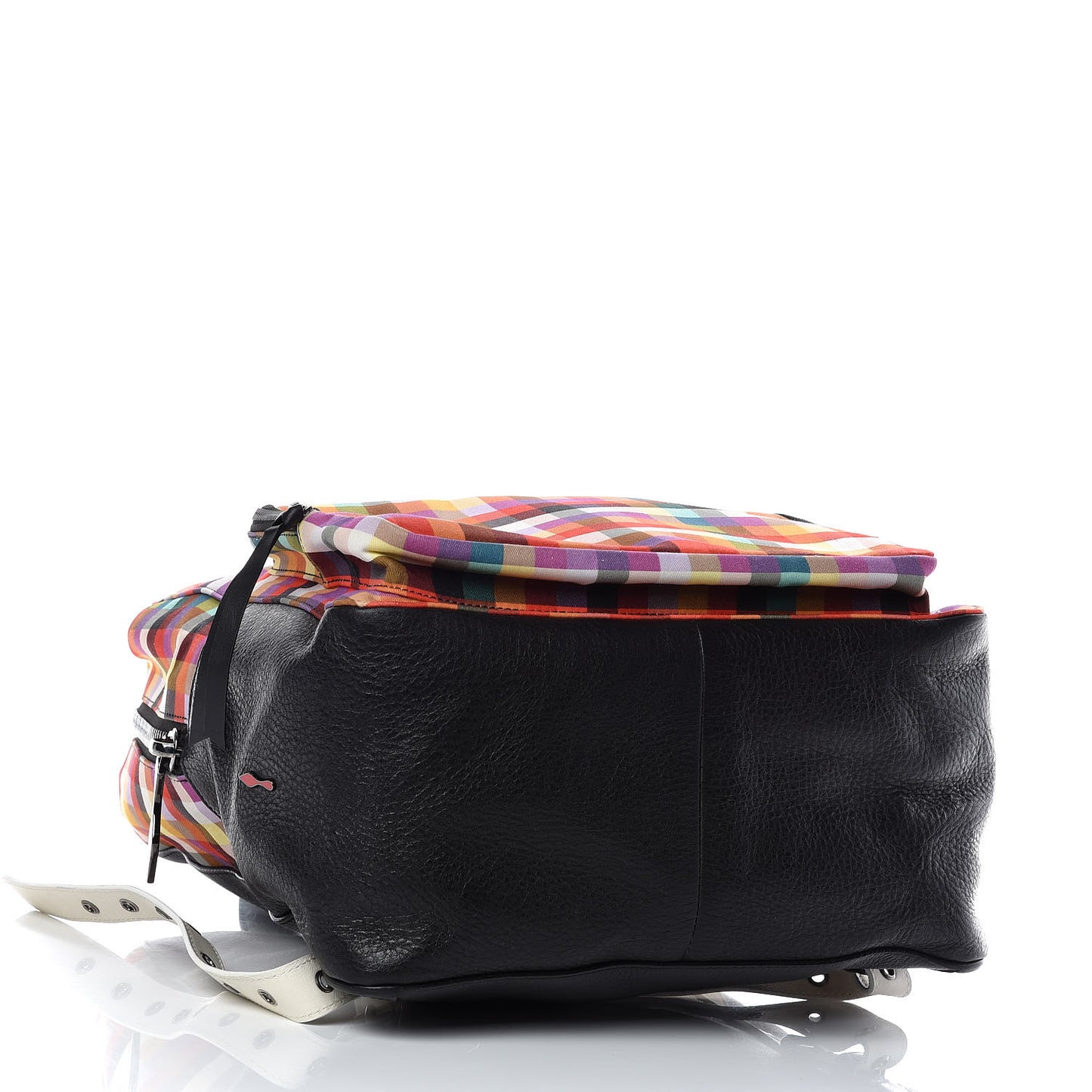 Nylon Carreaux Calfskin Aliosha Backpack Black Multicolor