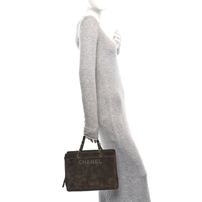 Chanel Suede Shopping Chain Tote Brown 2 of 10
