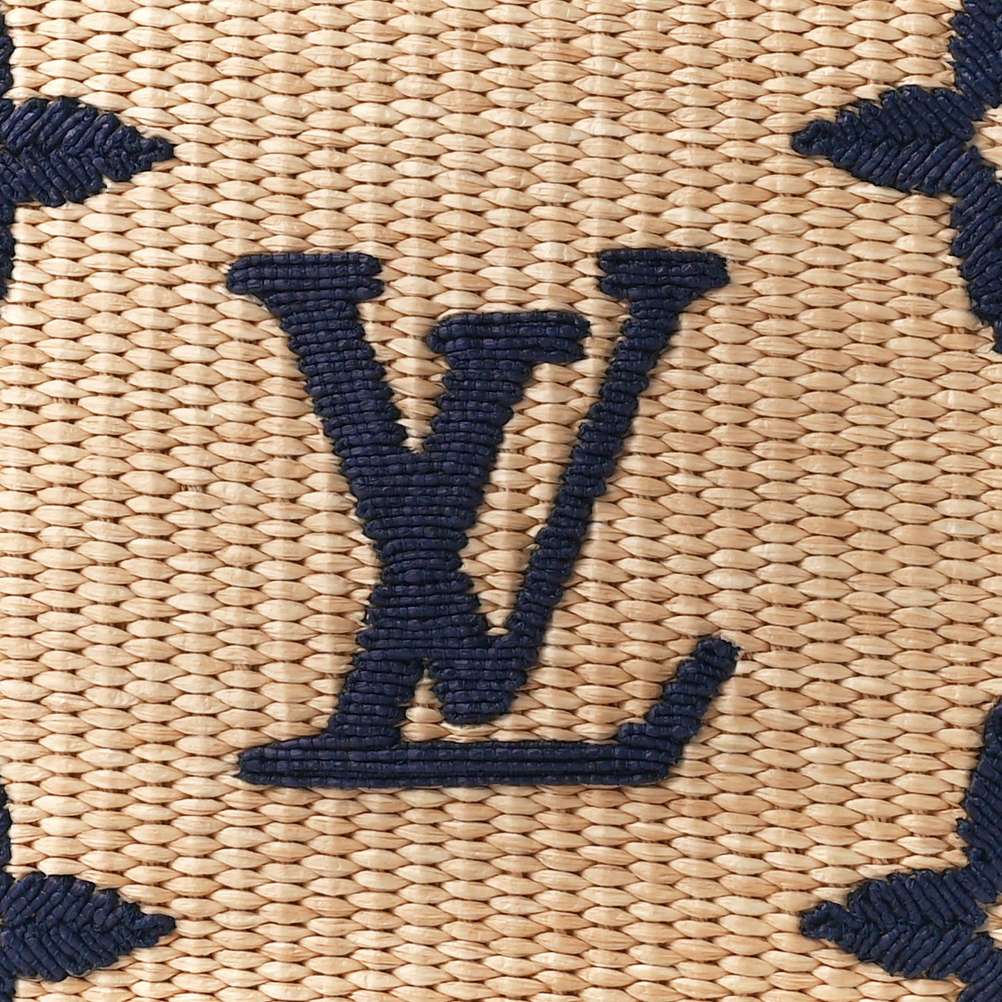 Raffia Calfskin Monogram Giant Toiletry Pouch 26 Blue