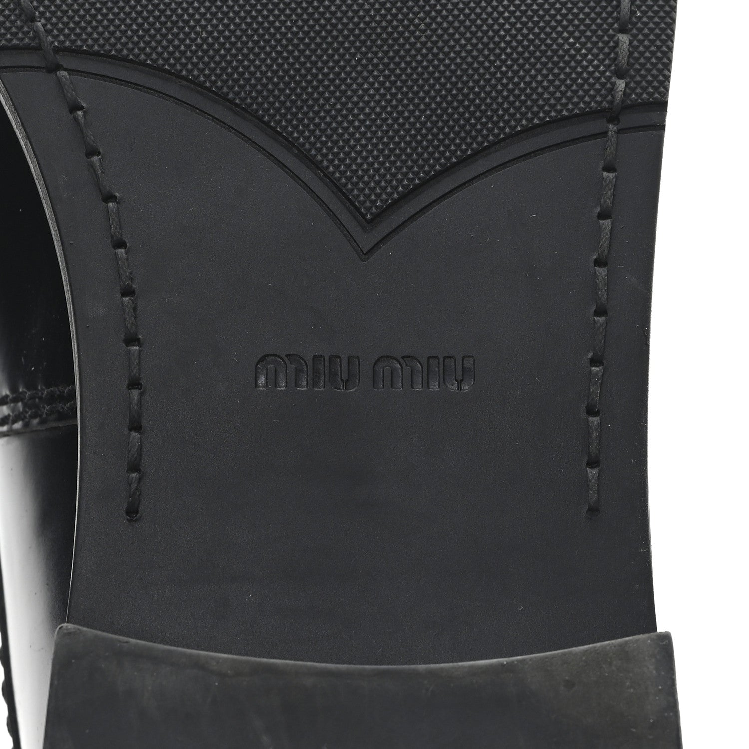 Miu Miu Spazzolato Penny Loafer 39 Black White 7 of 9