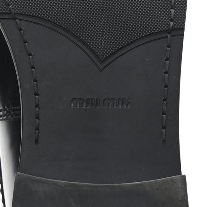 Miu Miu Spazzolato Penny Loafer 39 Black White 7 of 9
