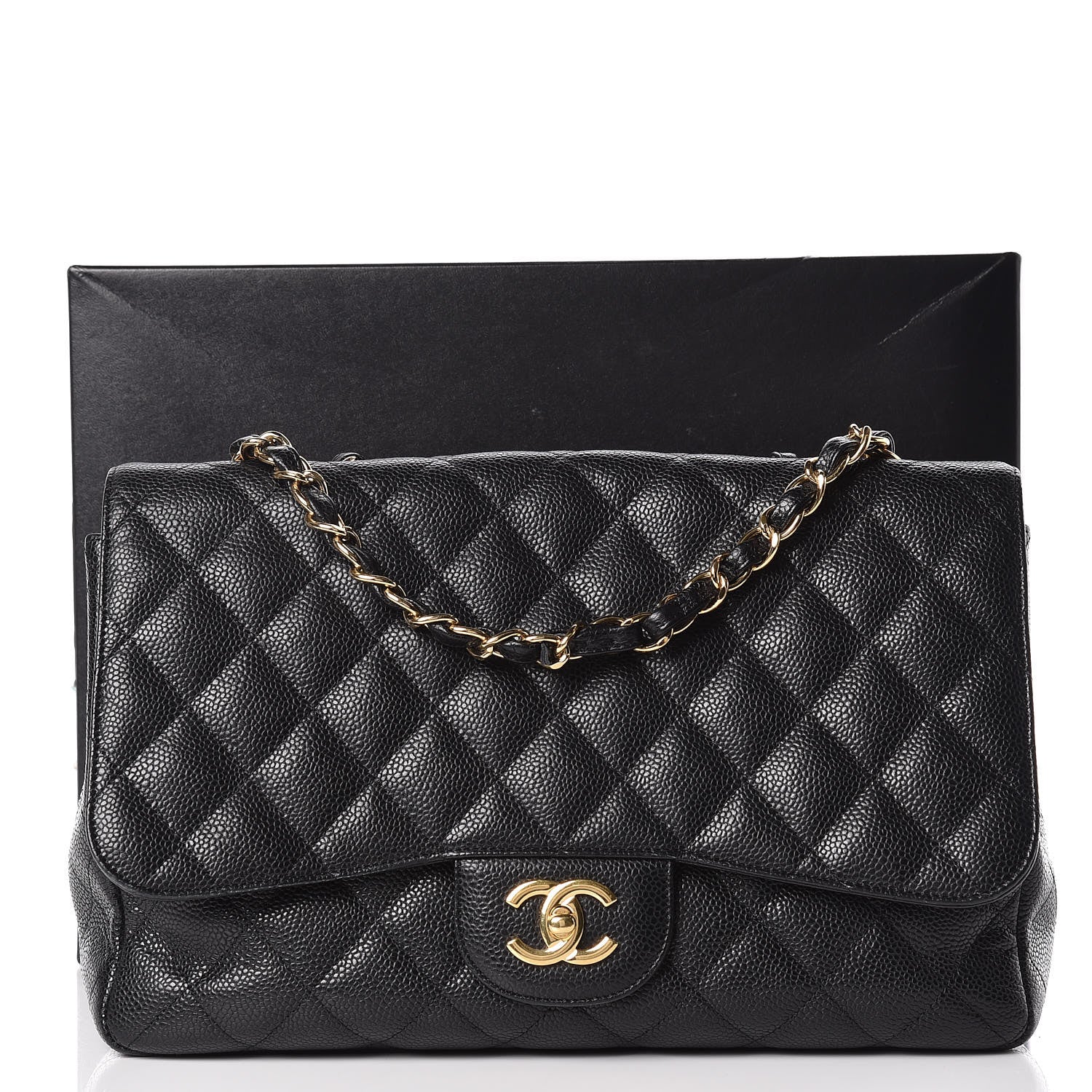 Chanel Caviar Quilted Jumbo Single Flap Black 10 of 10