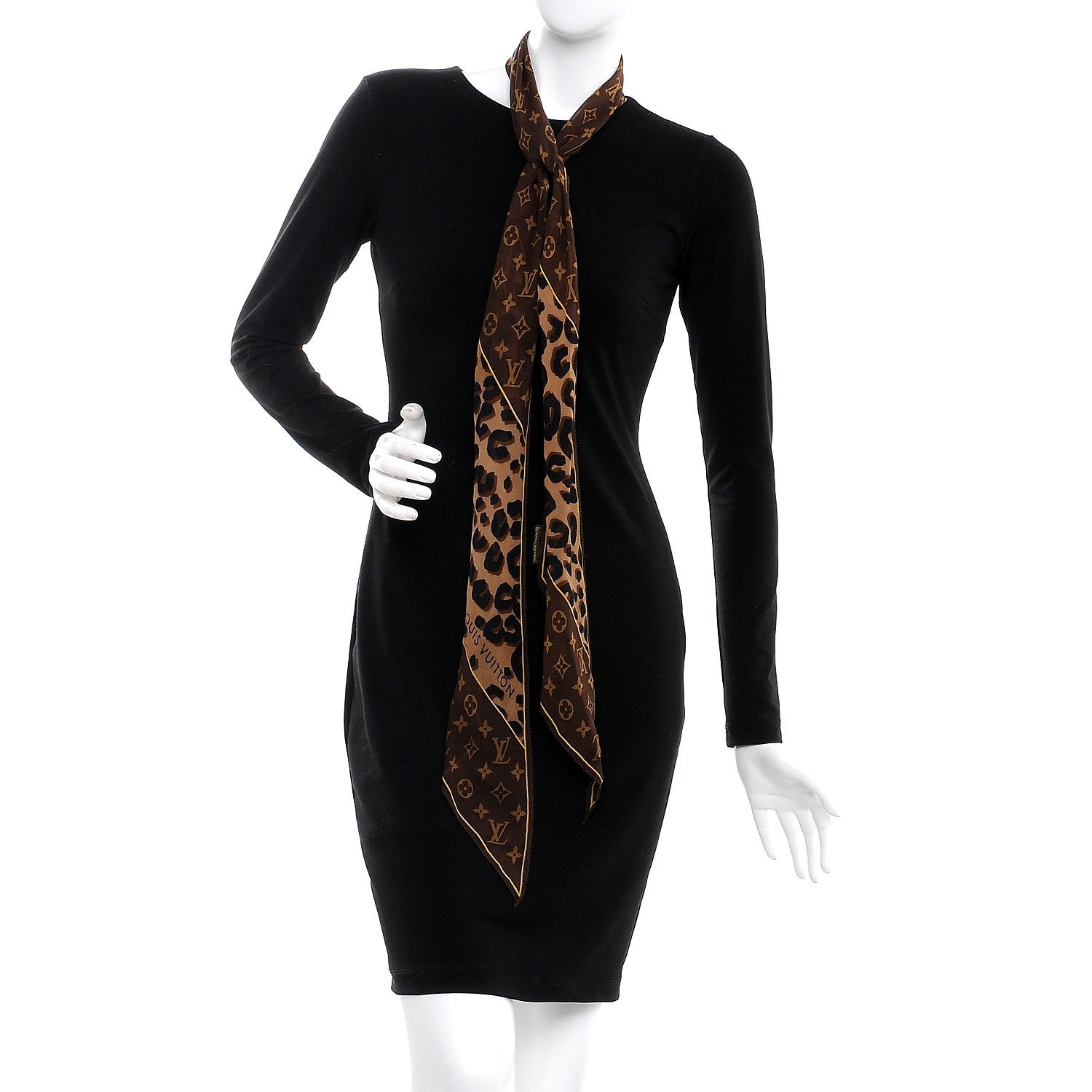 Louis Vuitton Silk Crepe Leopard Monogram Scarf 2 of 6
