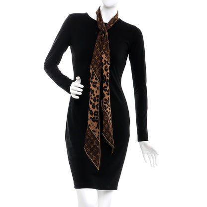 Louis Vuitton Silk Crepe Leopard Monogram Scarf 2 of 6