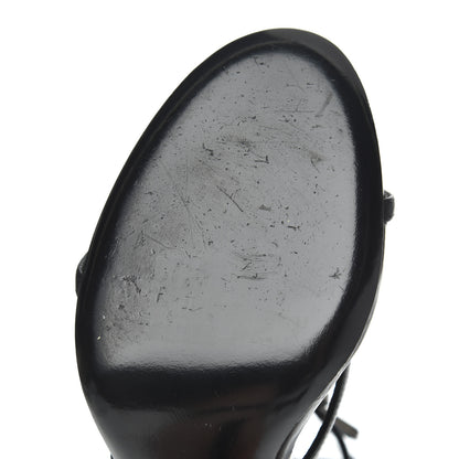 Saint Laurent Calfskin Cassandra 110 Sandals 39.5 Black Gold 11 of 19