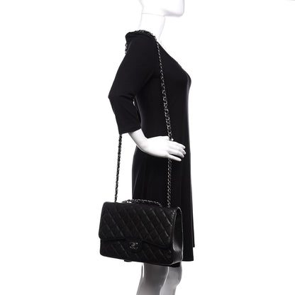 Chanel Caviar Quilted Jumbo Single Flap Black 3 of 12